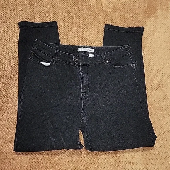 Chicos Platinum Jeans With Zippers Size Chico's 1.5 (US 10) - Picture 2 of 4